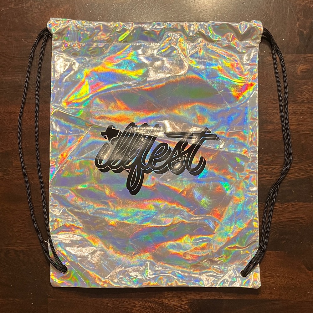 Texas Illfest Holographic Drawstring Backpack - Austin Music Art Festival!